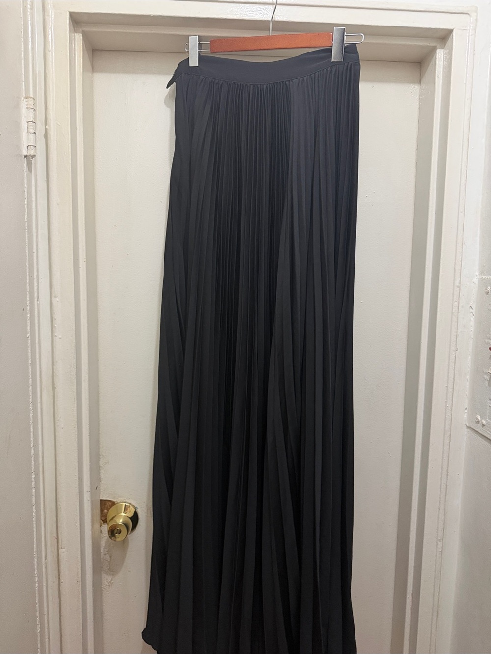 Vici Black Pleated Maxi Skirt